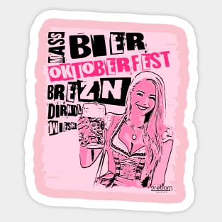 2reborn JEN Oktoberfest Bier Party Dirndl pink Sticker